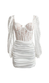 LACE CORSET MIDI DRESS IN WHITE DRESS styleofcb 