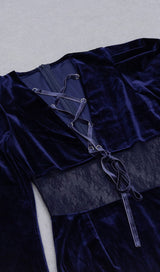 LONG SLEEVE LACE BANDAGE DRESS IN NAVY BLUE Dresses styleofcb 
