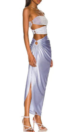 PEARL STRAP CUTOUT SHINY TEXTURE ONE PIECE SWIMSUIT AND SKIRT styleofcb 