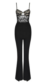 LACE BANDAGE JUMPSUIT IN BLACK styleofcb 