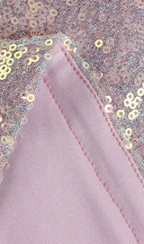 PURPLE ONE SHOULDER SEQUIN FEATHER MINI DRESS Dresses styleofcb 