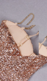 GLITTER STRAPPY JUMPSUIT IN GOLD DRESS STYLE OF CB 