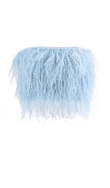 STRAPLESS FEATHER TOP Shirts & Tops styleofcb XS BLUE 