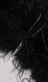 FEATHER SEQUIN TWO PIECE SET IN BLACK styleofcb 