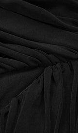 STRAPLESS PLEATED DRESS IN BLACK DRESSES styleofcb 