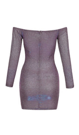 PURPLE OFF SHOULDER MINI DRESS styleofcb 