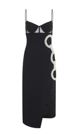 SPLIT MIDI DRESS IN BLACK Dresses styleofcb 