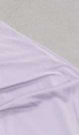 SATIN CRYSTAL MIDI DRESS IN LILAC GRAY DRESS styleofcb 