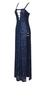 SPLIT MAXI DRESS IN BLUE Dresses styleofcb 