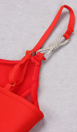 CORSET WIDE-LEGGED TWO-PIECE SUIT IN RED styleofcb 