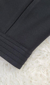 BLACK BUTTONS LONG SLEEVE TWO PIECES SUIT styleofcb 