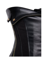 MERLINA BLACK VEGAN LEATHER BUSTIER TOP Tops styleofcb 