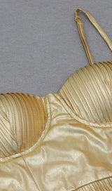 BANDAGE BODYCON MINI DRESS IN GOLD Dresses styleofcb 