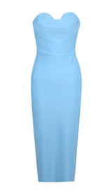 STRAPLESS BANDAGE DRESS Dresses styleofcb XS BLUE 