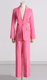 CUTOUT BLAZER SUIT IN PINK styleofcb 
