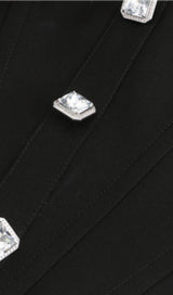 LACE STITCHING HATERNECK TUBE TOP IN BLACK TOPS & SKIRTS styleofcb 