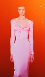 PINK BOW BANDAGE MIDI DRESS styleofcb 