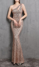 CHAMPAGNE CUTOUT SEQUIN MAXI DRESS styleofcb 