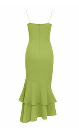 STRAPPY FISHTAIL MAXI DRESS IN GREEN styleofcb 