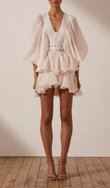 PLUNGED DRAPED MINI DRESS Dresses styleofcb 