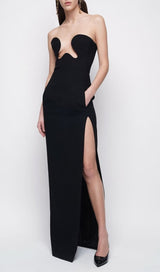 THEODORA BLACK MAXI BANDAGE DRESS styleofcb 