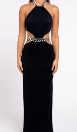 CHAIN CUTOUT MAXI DRESS IN BLACK styleofcb 