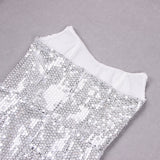 SEQUIN FEATHER MIDI DRESS IN WHITE styleofcb 