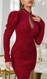 WINE RED CHINESE STYLE DARK GRAIN MINI DRESS styleofcb 