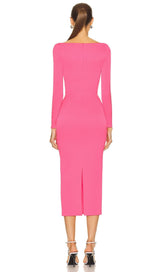 PINK BOW BANDAGE MIDI DRESS styleofcb 
