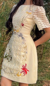 A-LINE SMOCKED MINI DRESSES IN WHITE DRESS STYLE OF CB 