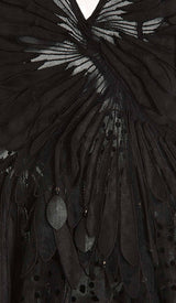 APPLIQUÉD TULLE MINI DRESS IN BLACK DRESS STYLE OF CB 