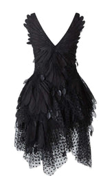 APPLIQUÉD TULLE MINI DRESS IN BLACK DRESS STYLE OF CB 