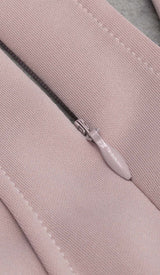 APPLIQUÉD BANDAGE MIDII DRESS IN PALE PINK DRESS STYLE OF CB 