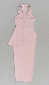 APPLIQUÉD BANDAGE MIDII DRESS IN PALE PINK DRESS STYLE OF CB 
