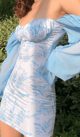 APRICOT FLARED SLEEVE PRINT MINI DRESS Dresses styleofcb 