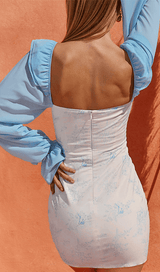 APRICOT FLARED SLEEVE PRINT MINI DRESS Dresses styleofcb 