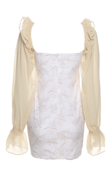 APRICOT FLARED SLEEVE PRINT MINI DRESS Dresses styleofcb 