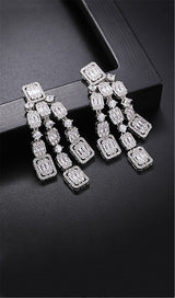 AQUARE LONG ZIRCON EARRINGS