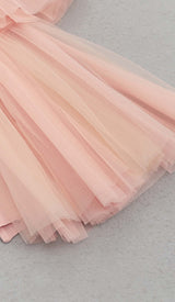 ASYMMETRICAL CORSET MIDI DRESS IN PINK DRESS STYLE OF CB 