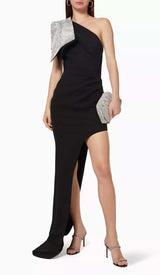 ASYMMETRIC DIAMOND HIGH-LOW DRESS IN BLACK DRESS STYLE OF CB 
