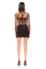 FLORAL LACE MINI DRESS IN BLACK DRESS styleofcb 