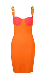 BANDAGE MINI DRESS IN ORANGE Dresses styleofcb 