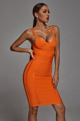 BANDAGE MINI DRESS - ORANGE