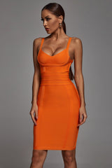 BANDAGE MINI DRESS - ORANGE