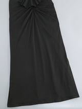 BANDEAU DRAPE MAXI DRESS IN BLACK DRESS styleofcb 