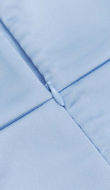 BANDEAU SATIN SLIT MIDI DRESS IN SKY BLUE DRESS STYLE OF CB 