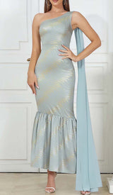 BAROQUE STRIPE MIDI DRESS IN BALLAD BLUE DRESS sis label 