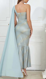 BAROQUE STRIPE MIDI DRESS IN BALLAD BLUE DRESS sis label 