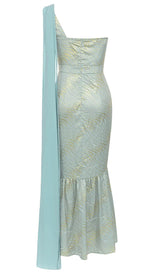 BAROQUE STRIPE MIDI DRESS IN BALLAD BLUE DRESS sis label 