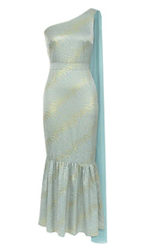 BAROQUE STRIPE MIDI DRESS IN BALLAD BLUE DRESS sis label 